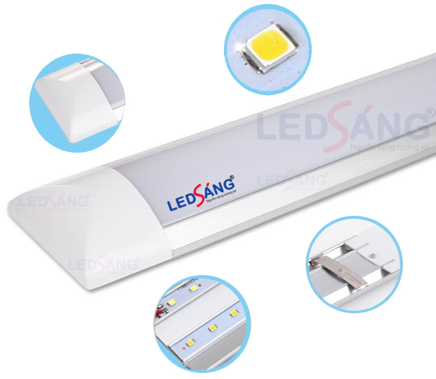 Đèn tuýp LED bán nguyệt đôi chống bụi 1m2 HD-120 - 60W