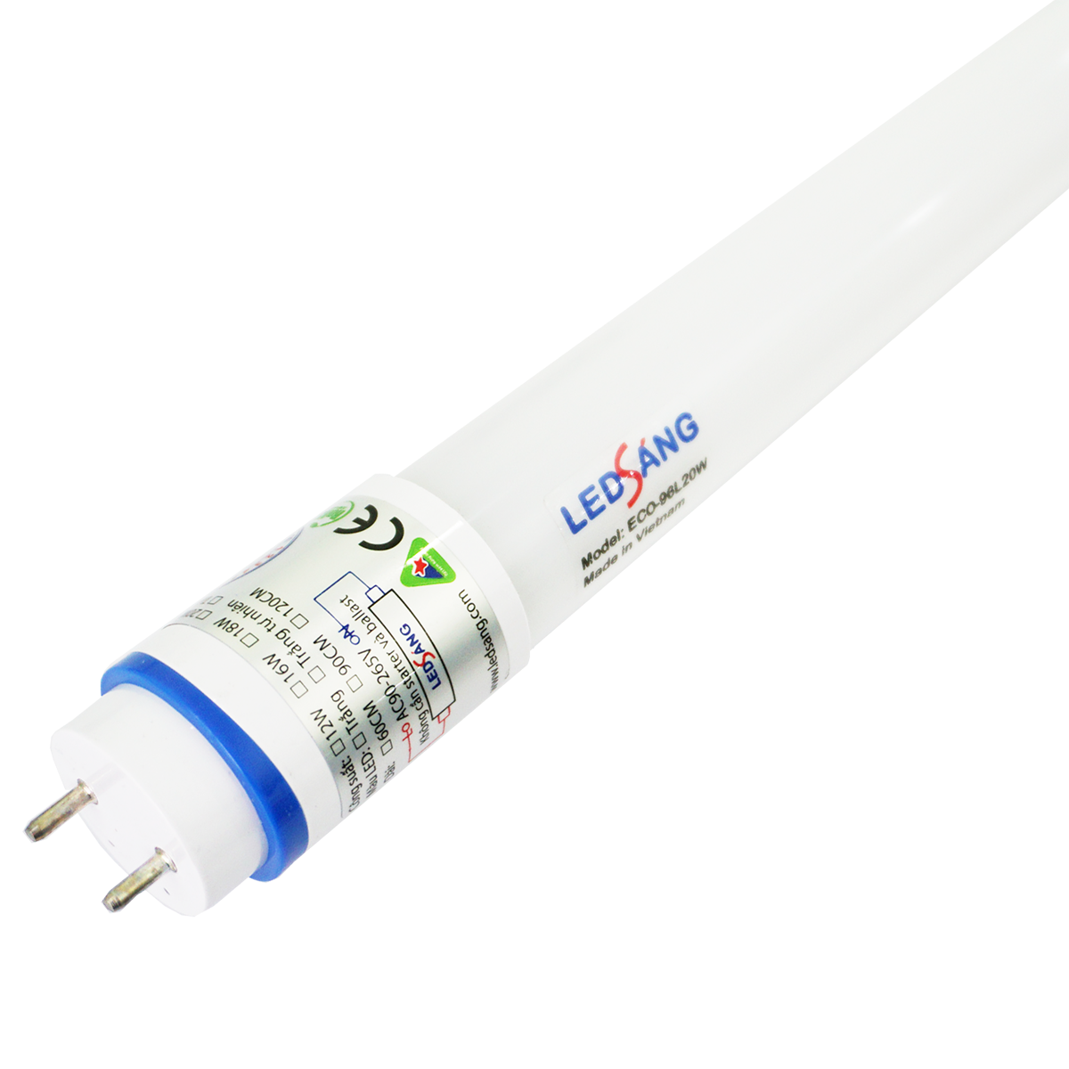 Tuýp (tube) LED T8 0.6M ECO-48L10W 