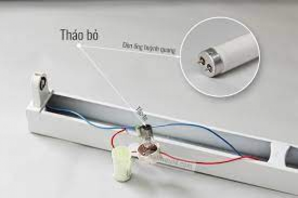 Hướng dẫn thay bóng đèn tuýp LED vào máng đèn huỳnh quang