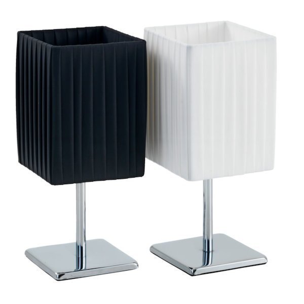 Đèn trang trí phòng ngủ để bàn OLAFUR khung sắt, polyester, màu đen, trắng