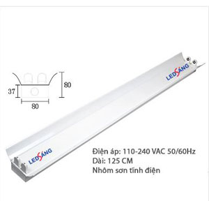 Chi tiết máng đèn LED T8 đôi 0.6m và cổng Domino tiện lợi