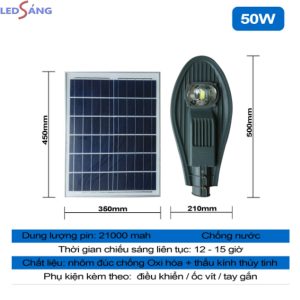 Đèn Đường Chiếc Lá Năng Lượng Mặt Trời 50w