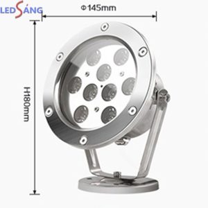 Đèn LED Âm Nước Chân Đế Tản Nhiệt 9x2W LSANCDTN9W