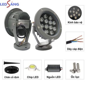 Đèn LED Chiếu Cây Xám 12W LSCCX12W