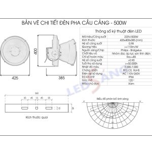 Đèn Pha LED Cầu Cảng LSCC - 500W