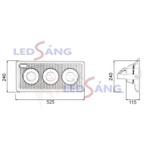 Đèn Pha LED Kho Lạnh PL2-150W