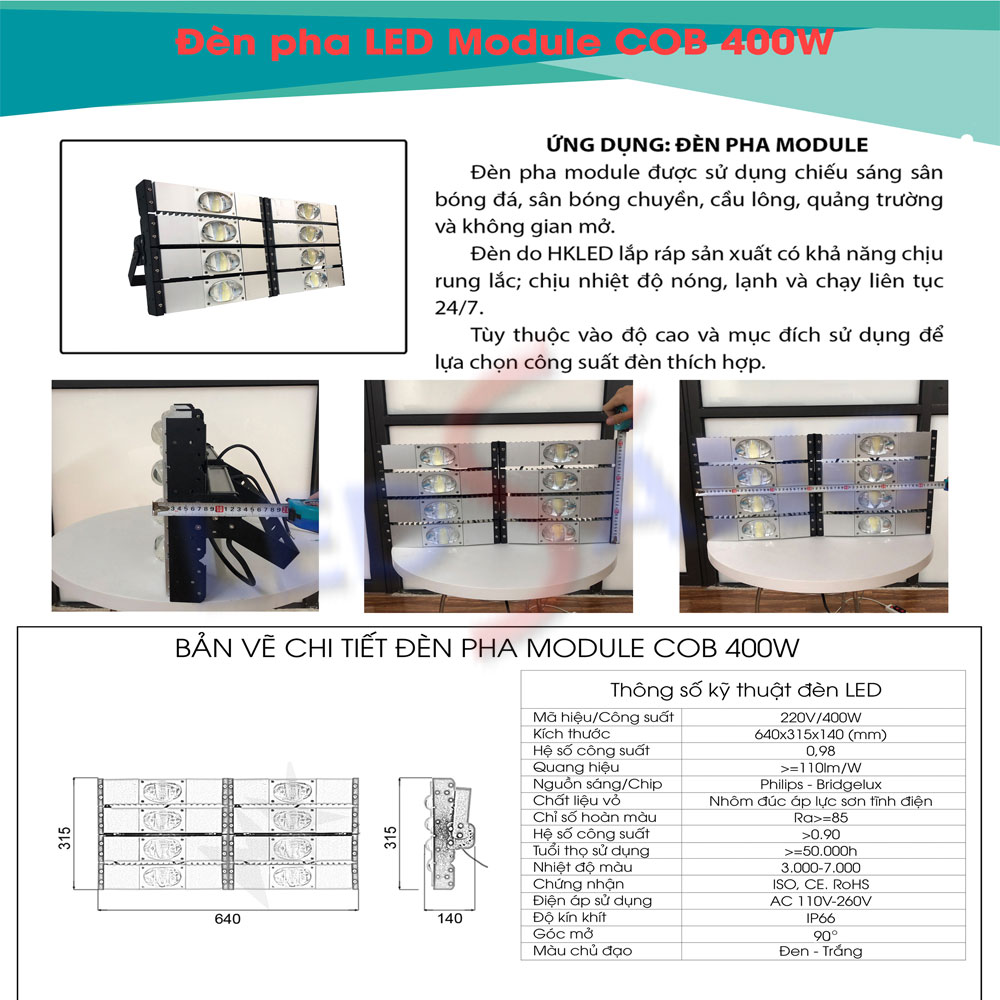 Đèn Pha LED Module 400W Philips LSDPMPL400-COB